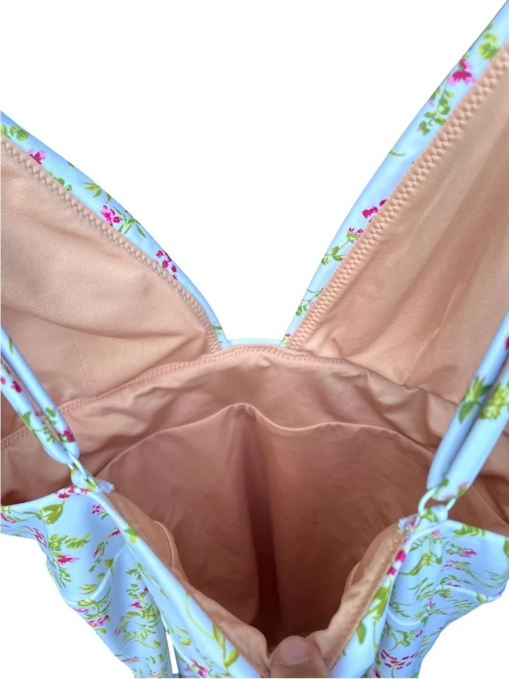 J. Crew Blue Cloud Meadow Floral Plunge One-Piece Swimsuit 8